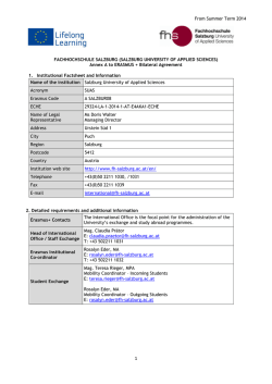 FH Salzburg Fact Sheet 2014