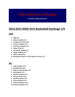 2014-2015 MAIS Girls Basketball Rankings 1/7 AAA