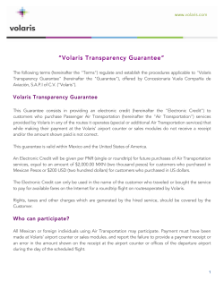 Terms and conditions: Volaris Transparency Guarantee