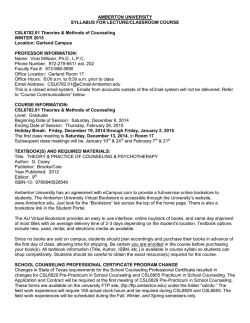 CSL6782.01 Theories and Methods of Counseling