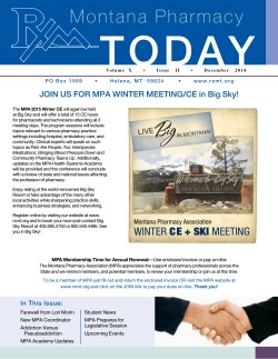 December 2014 issue - Montana Pharmacy Association