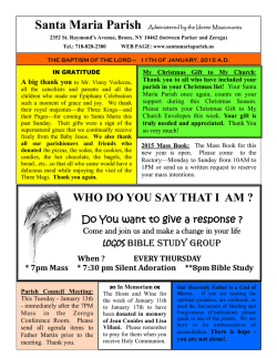 parish bulletin - Santa Maria PARISH
