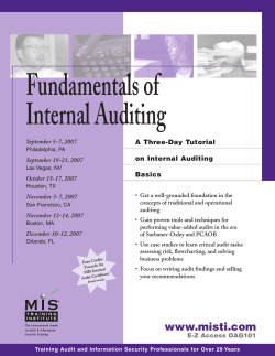 Fundamentals of Internal Auditing