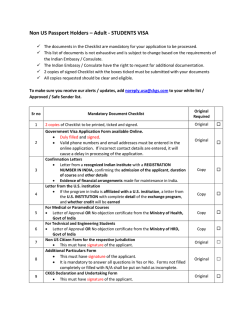 Download Checklist - Indian Visa | India Visa Application