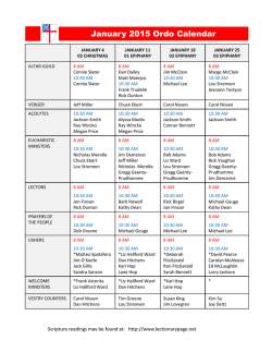 January 2015 Ordo Calendar