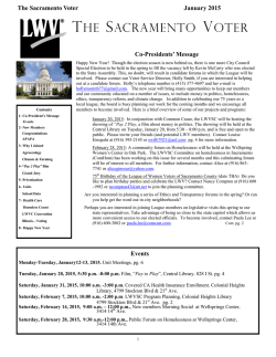 January 2015 Voter - League of Women Voters of Sacramento