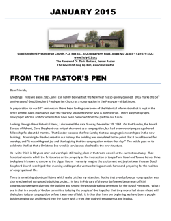 JANUARY 2015 - Good Shepherd Presbyterian Church