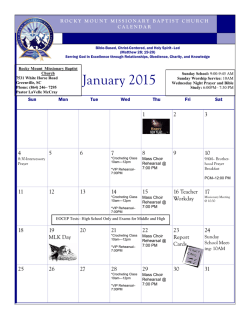 January 2015 - Rocky Mount Missionary Baptist Church