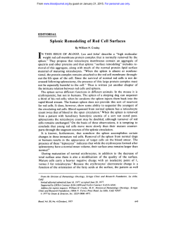 Splenic Remodeling of Red Cell Surfaces