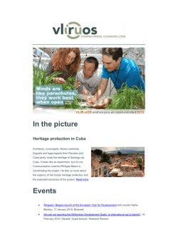 Newsletter 7 January 2015 - VLIR-UOS