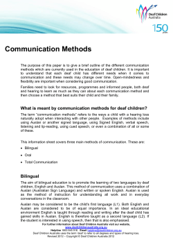 Communication Methods - Deaf Children Australia