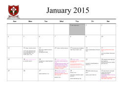 2015 Calendar 1st Term