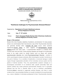 Nutritional challenges for Psychosomatic Stressed Women