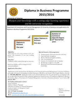 Diploma in Business Programme 2015/2016