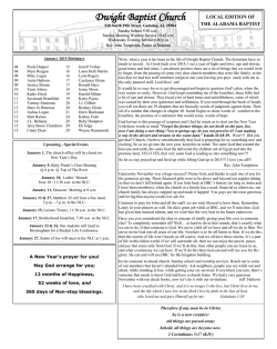 January Newsletter - Dwight Baptist Church