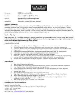 Key Accounts Collection Specialist Job Description
