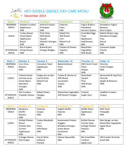 HEY-DIDDLE-DIDDLE DAY CARE MENU