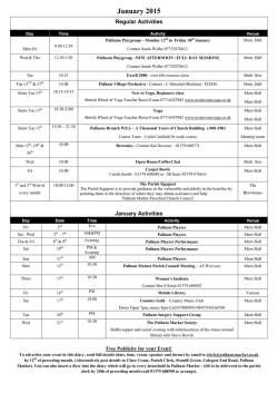 January 2015 Village Diary - Pulham Market Parish Council