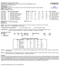 PARX RACING - December 27, 2014 - Race 1 CLAIMING