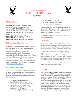 Kestrel Heights MIDDLE SCHOOL News December 8-12