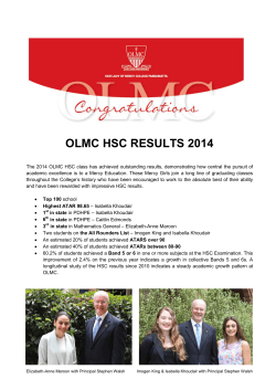 OLMC HSC RESULTS 2014 - Our Lady of Mercy College
