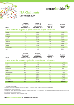 JSA Claimants: - Centre for Cities