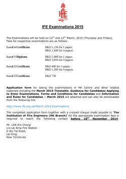 IFE Examinations 2015 - The Institution of Fire Engineers (Hong