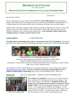 Newsletter - Fall 2014 - North Country Community College