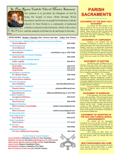 Sunday, December 21, 2014 - St. Peter Catholic Church