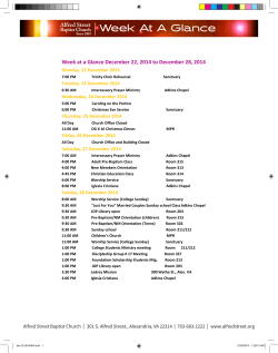 Week At A Glance - Alfred Street Baptist Church