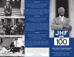 JOHN HOPE FRANKLIN@100: - Duke University Libraries