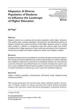 Hispanics: A Diverse Population of Students to Influence the