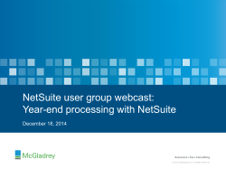 NetSuite user group webcast: Year-end processing with