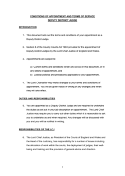 DDJ final terms of appointment - Judicial Appointments Commission