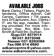 AVAILABLE JOBS