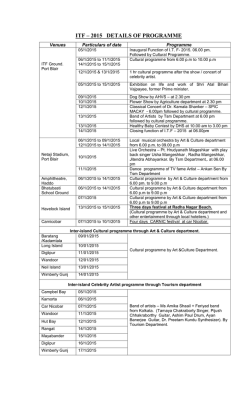 ITF &ndash; 2015 DETAILS OF PROGRAMME