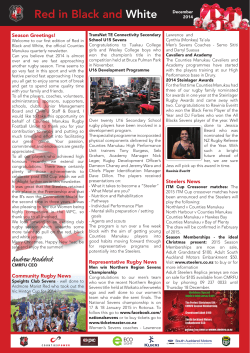 CMRFU_newsletter Dec 2014 - Counties Manukau Steelers