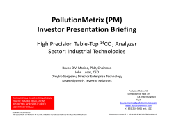 PollutionMetrix (PM) Investor Presentation Briefing