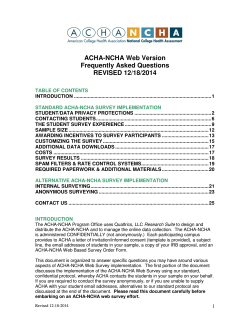 FAQs for Web Version - ACHA-NCHA