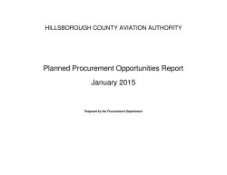 Planned Procurement Opportunities Report January 2015