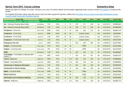 Spring Term 2015 Course Listings