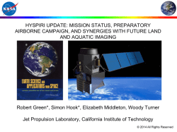 HYSPIRI UPDATE: MISSION STATUS, PREPARATORY AIRBORNE