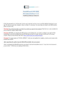 PushWizard iOS SDK Documentation 1.5.1