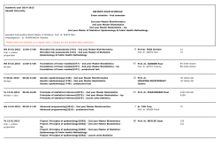 2nd year Master Bioinformatics Exam schedule