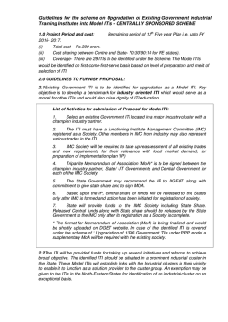 Guidelines and Implementation Plan - Model ITIs