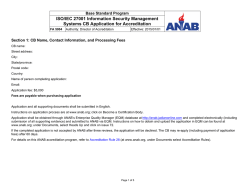 ISO/IEC 27001 ISMS Application