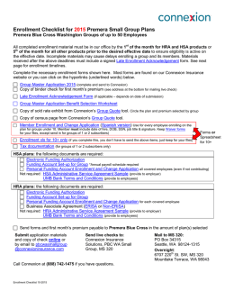 2015 Enrollment Checklist