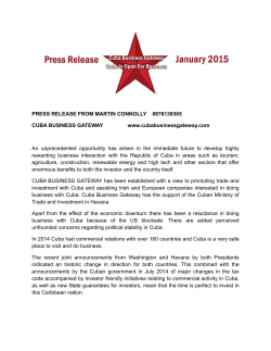 Press Release - Cuba Business Gateway