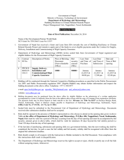 Procurement of Goods - Department of Hydrology and Meteorology