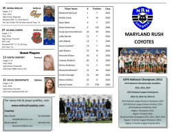 Team Brochure - Maryland Rush Coyotes